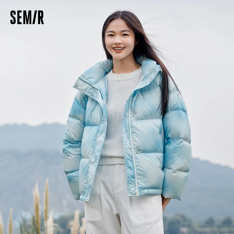 Semir Down Jacket ผู้หญิง Halo-Dyed All-Over Hooded Bread Coat อินเทรนด์ฤดูหนาว Sweet Cool Oversize Jacket