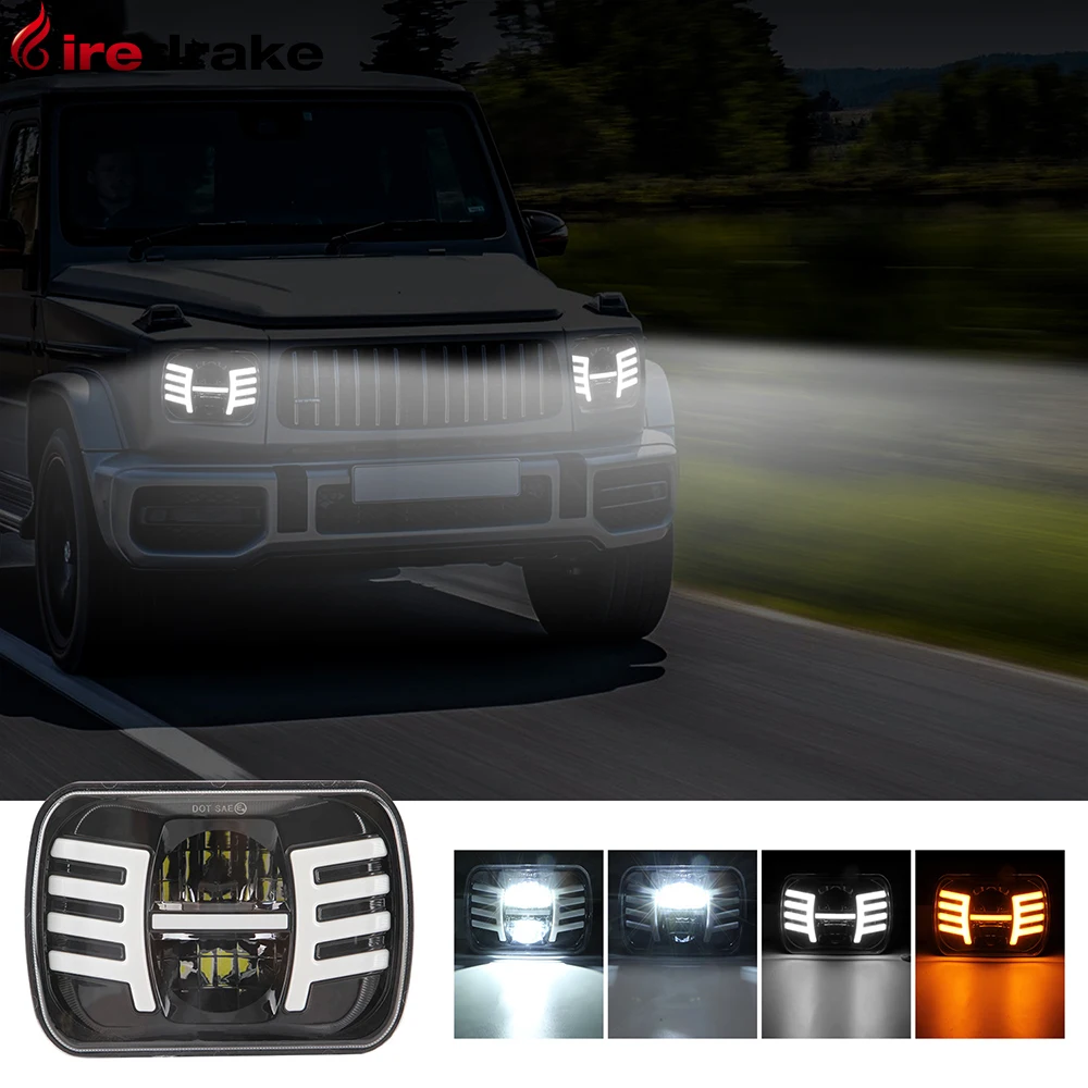 

Firedrake 7-inch Wrangler Headlights 6x7 Square headlights Truck headlights H4 400w 6000k 3000k 400000LM 24v