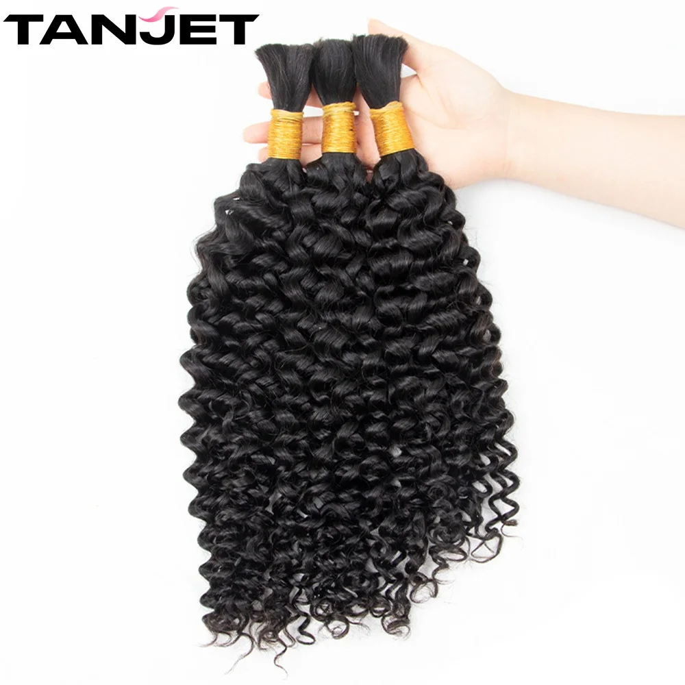 Natural Braiding Human Bulk Hair Kinky Curly Bulk Human Braiding Hair for Braids Hair No Weft Raw Curly Human Hair Extension