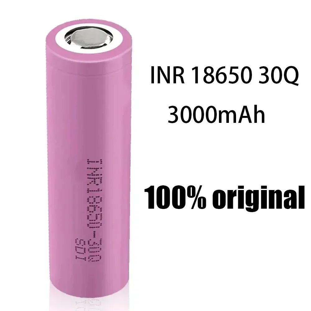 100% batería Original INR 18650 3,7 V 3000mAh INR18650 30Q baterías recargables de iones de litio descarga de alta potencia 30A corriente más grande