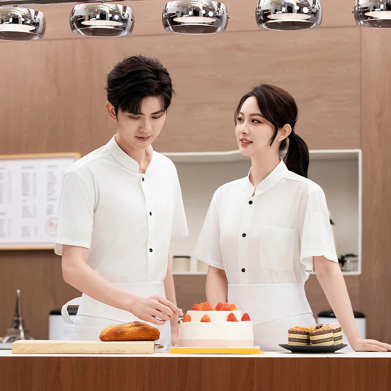 Breathable mesh Kitchen Cooking Costume Pizzaiolo Chef Uniform Restaurant Cook Jackets Bakery Cafe Waiter Waitress Work clothes