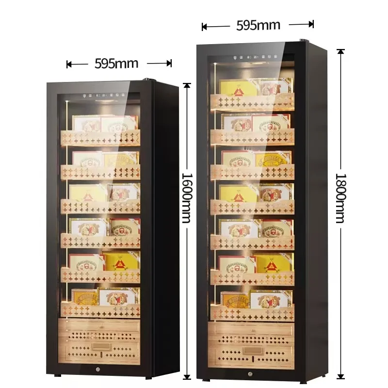 Large Capacity Electric Single Zone Cigar Refrigerator Humidor 1000-2000 Pcs Display Cabinet for Professional Home Use