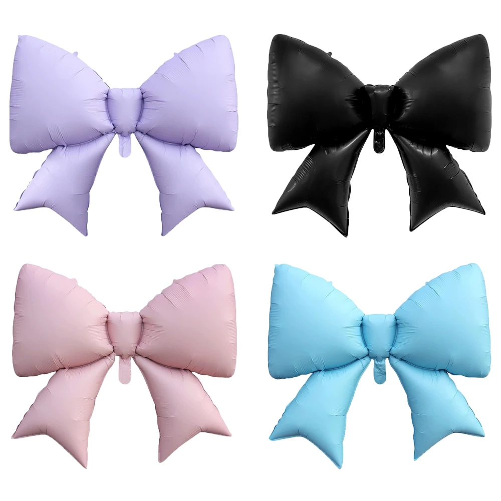 1 stücke Große Größe Bogen Folien Ballons Matt Farbige Bowtie Ballon Baby Dusche Mädchen Geschlecht Offenbaren Geburtstag Party Dekorationen