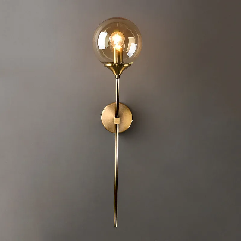 

Modern Glass Ball Wall Lamp Sconce Fixture Golden Bedside Lamp Luminaire Wall light Living Room Decor Hallway Lighting Luminaire