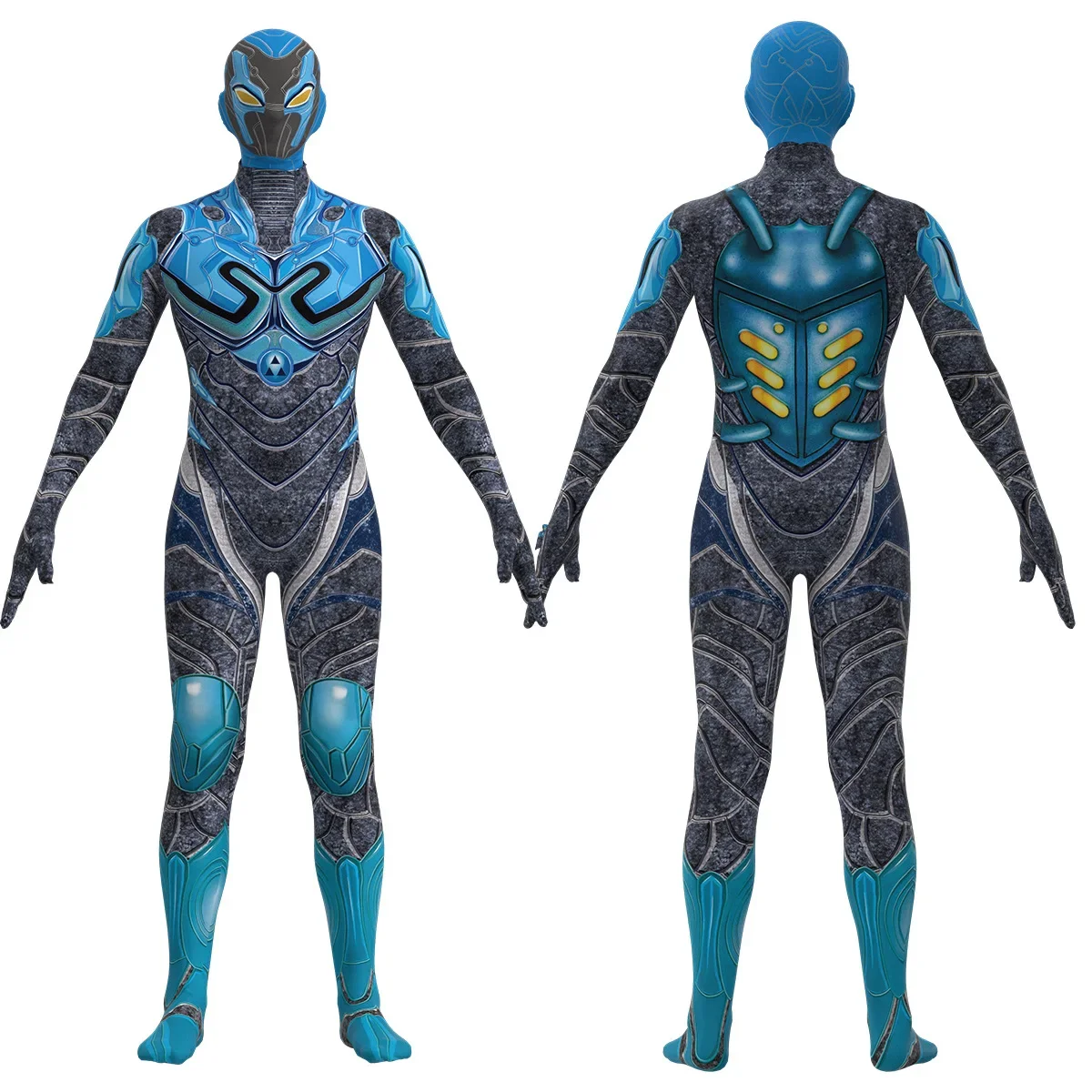 Disfraz de Cosplay de escarabajo azul de película, mono de poliéster Zentai para niños y adultos, fiesta de Halloween, Carnaval, trajes de juego de rol, body