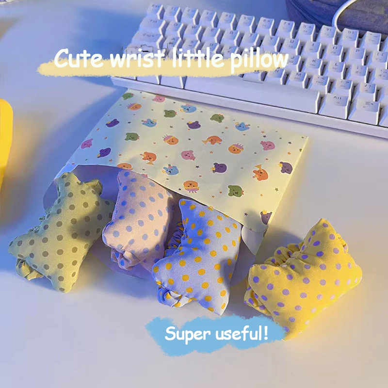 Mouse pad wrist guard pillow, cute elastic band keyboard hand rest, office typing mouse, soft wrist guard pad