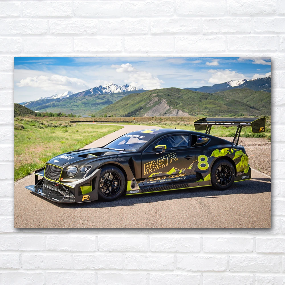 Continental GT3 Sports Car Wall Art Painting Canvas Posters and Prints Picture For Living Room Bedroom Home Decor