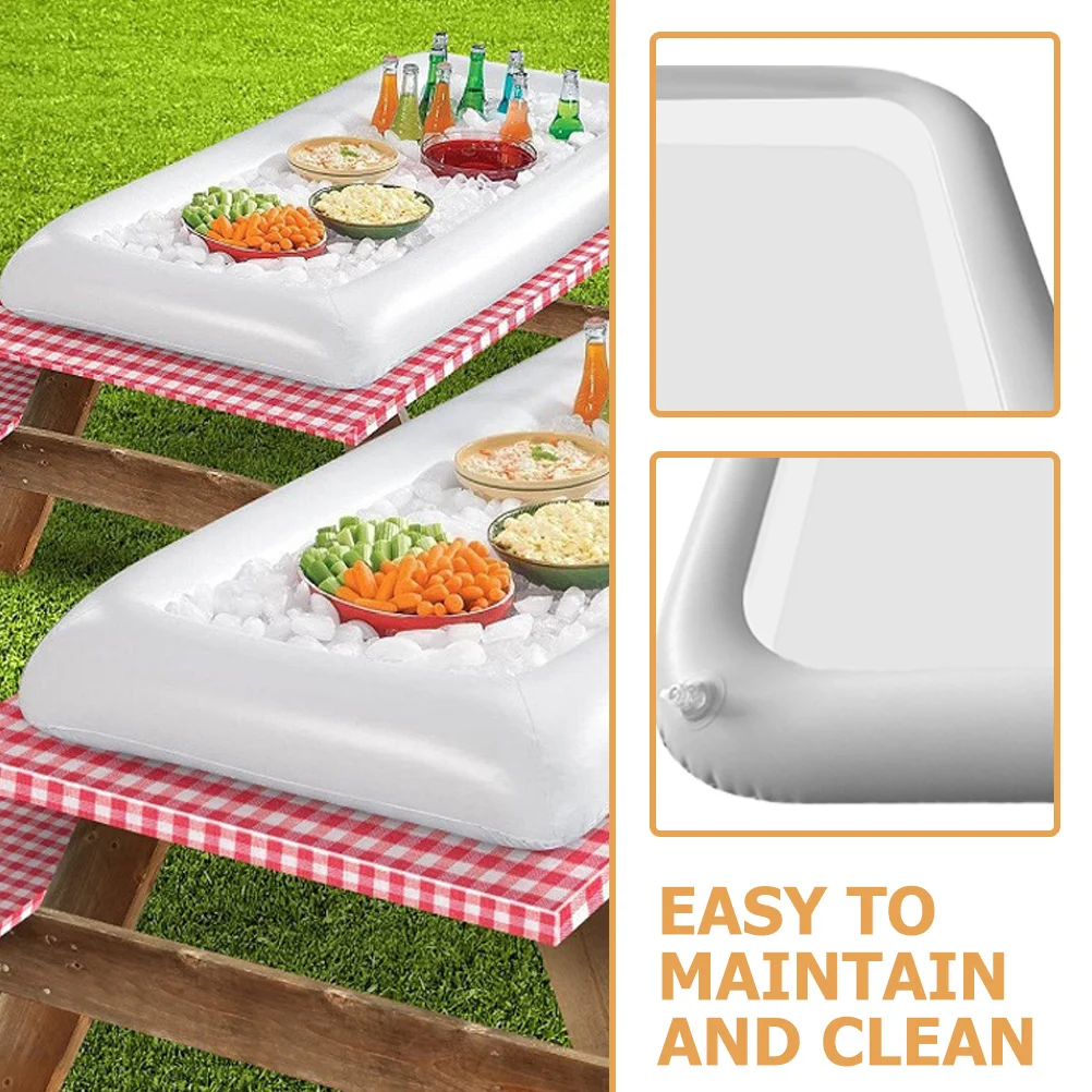 

3 Pcs Ice Bar Pool Tray Drinks Holder Beverage Inflatable Floating Swimming Serving Food for