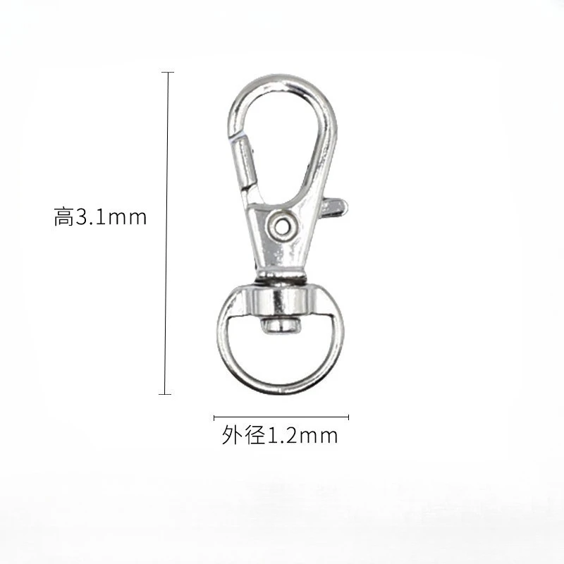 

50 шт., сплав цинка, серебро, поворотная застежка-лобстер, зажимы, крючок для ключей, брелок для ключей, фурнитура для ключей, застежки для изготовления брелоков