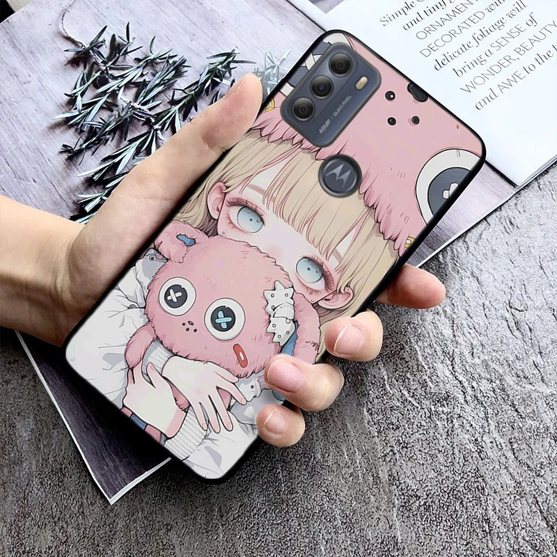 Anime Cartoon Cute Girl Cat Dog Phone Case For G84 G22 G32 G34 G52 G10 G20 G30 G60 G60S G13 G50 G54 G62 G53 G72 G85 G24 Power