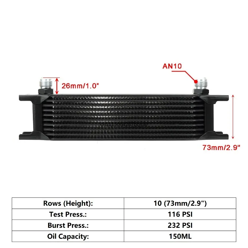 AN10 universal British oil-cooled radiator engine oil cooler 7/10/13/16/19/25/30 rows
