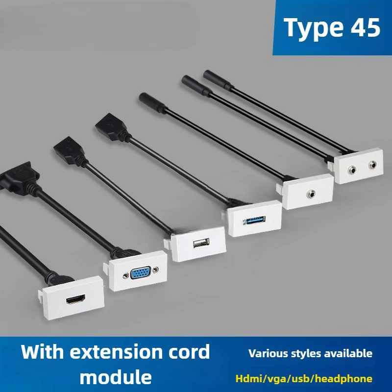 Model 45 with extension cable functional part module HDMI/VGA/Super five categories/Headset/USB extender module