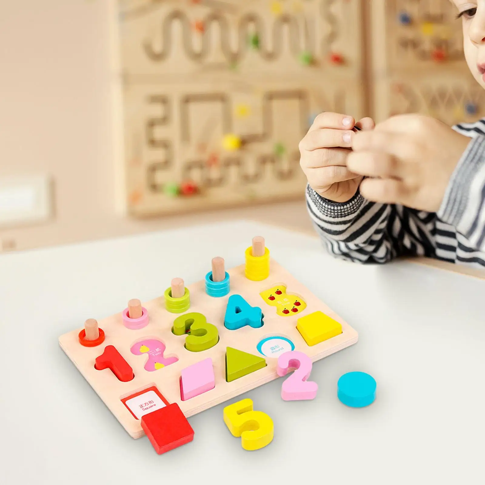 Kids Number Matching Board Shape Recognition Sorting Board for Birthdays