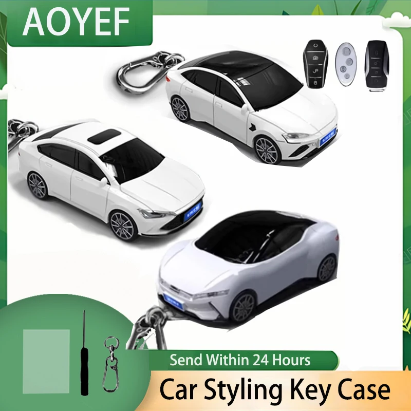 2024 Car Styling for BYD Tang EV600 Han EV Yuan ATTO 3 Song PLUS Pro MAX DMI Qin Seal Dolphin Car Key Cover Fob Holder Keychain