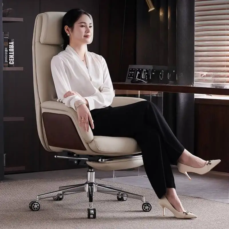 

Beige Adjustable Nordic Luxury Office Chai Wheels Comfortable Swivel Office Chair Relaxing Silla Oficina Home Furniture