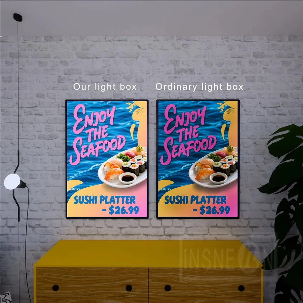 Pubblicità Light Box Segno Lettere personalizzate Menu Board Neon Poste Pannello Logo Stand Insegne sottili acriliche illuminate aziendali