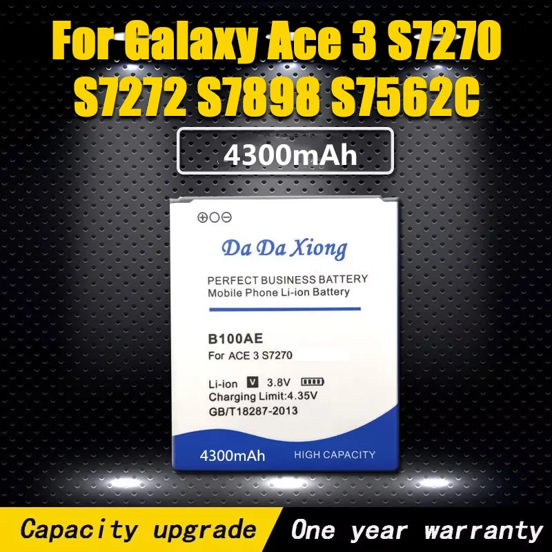 High quality 4300mAh B100AE Battery for Samsung Galaxy Ace 3 S7270 S7272 S7898 S7562C S7568i i699i s7262 Phone