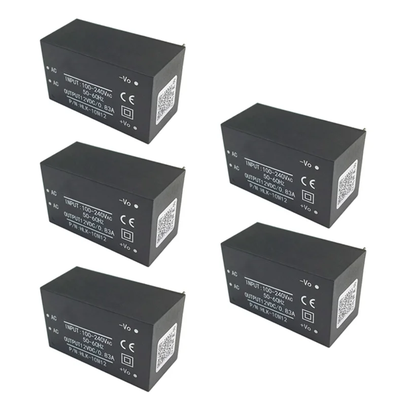 5 PCS AC-DC Módulo de fonte de alimentação AC DC Conversor 220 V para 12 V 10 W AC DC Módulo de alimentação HLK-10M12