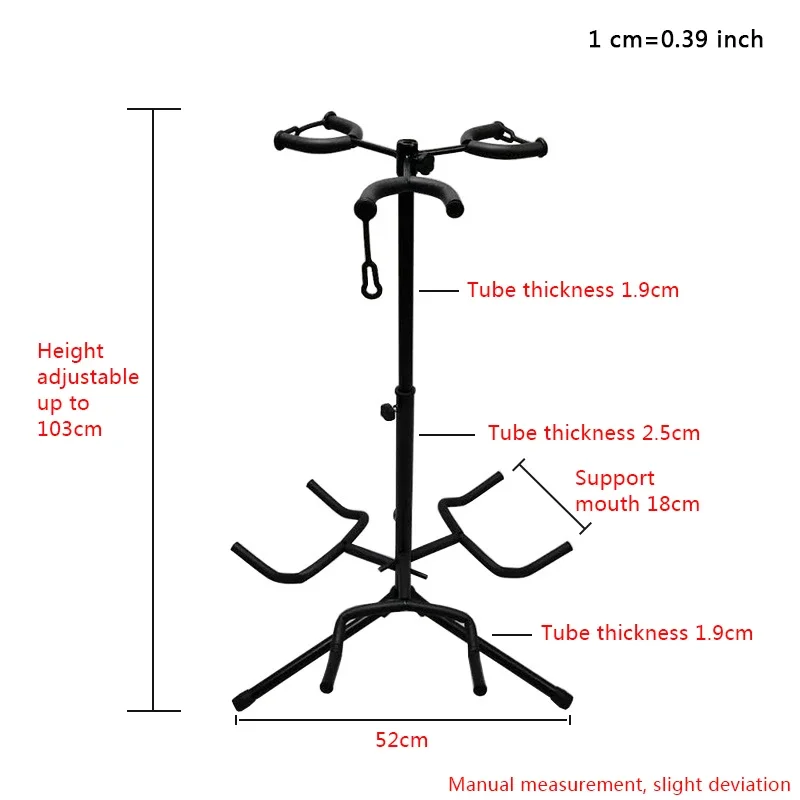 Guitar Stand Three-Headed Vertical L3 Lifting Portable Guitar Rack Musical Instrument Holder Bracket with Protective Cotton SJ