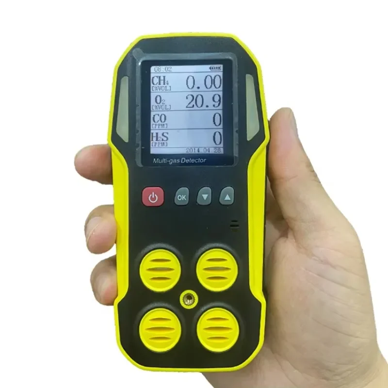 Handheld Portable exhaust 5 in 1 sensor Gas analyzers sound light alarm no ch4 h2s - co/co2/o2/nox multi air gas detector