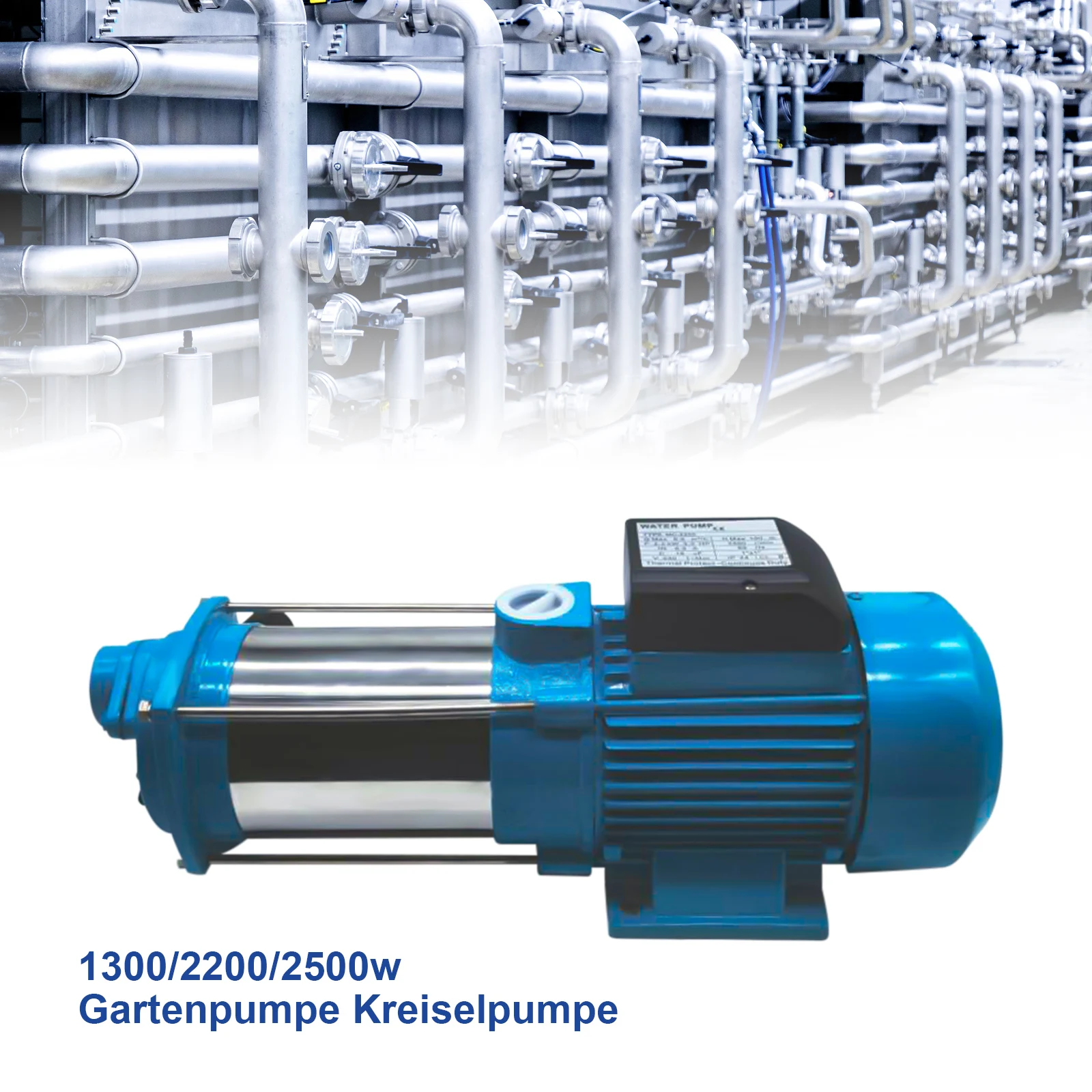 1300/2200/2500W Garden Centrifugal Screw Pump 4000 L/H Self-priming Water Pump IP44