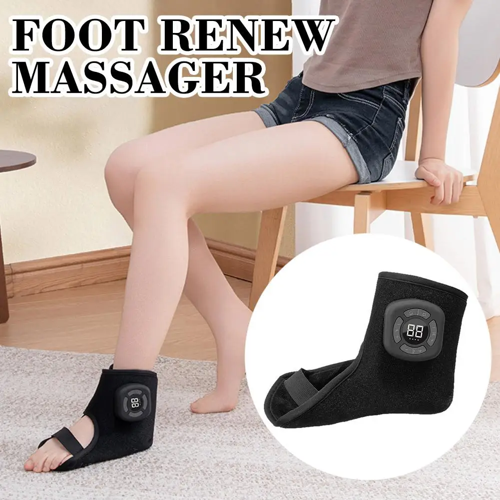 Electric Foot Heat Massager Hot Compress Vibration Health Care Ankle Massage Wrap For Joint Protection Ankle Support Brace R8Z7