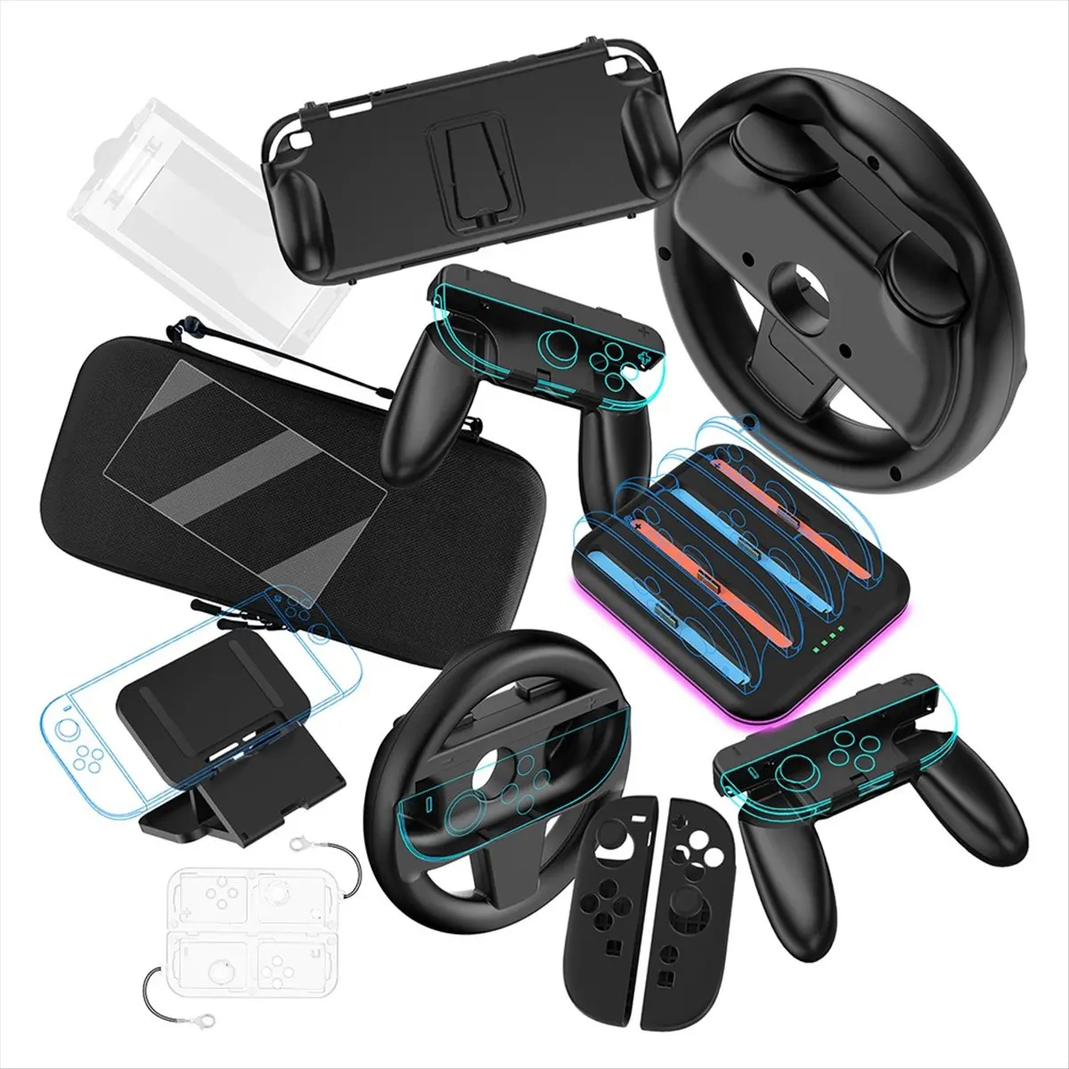 Promotion For Switch 2 Host Grip Protective Case &Storage Bag& Charging Base &Wireless Game Steering Wheel Switch 2