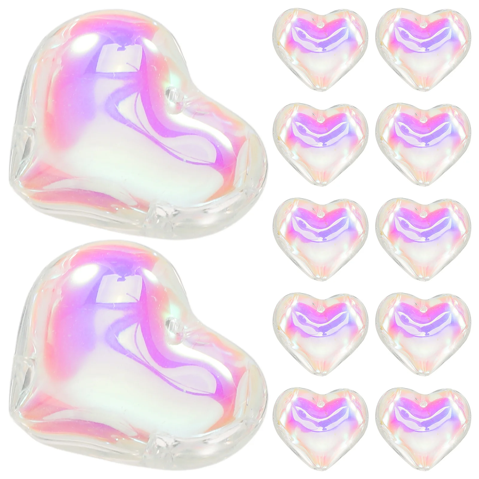 

16Pcs Heart Suncatcher Glass Heart-Shaped Hanging Ornaments Romantic Glow Window Garden Decor Valentine Wedding Christmas Party