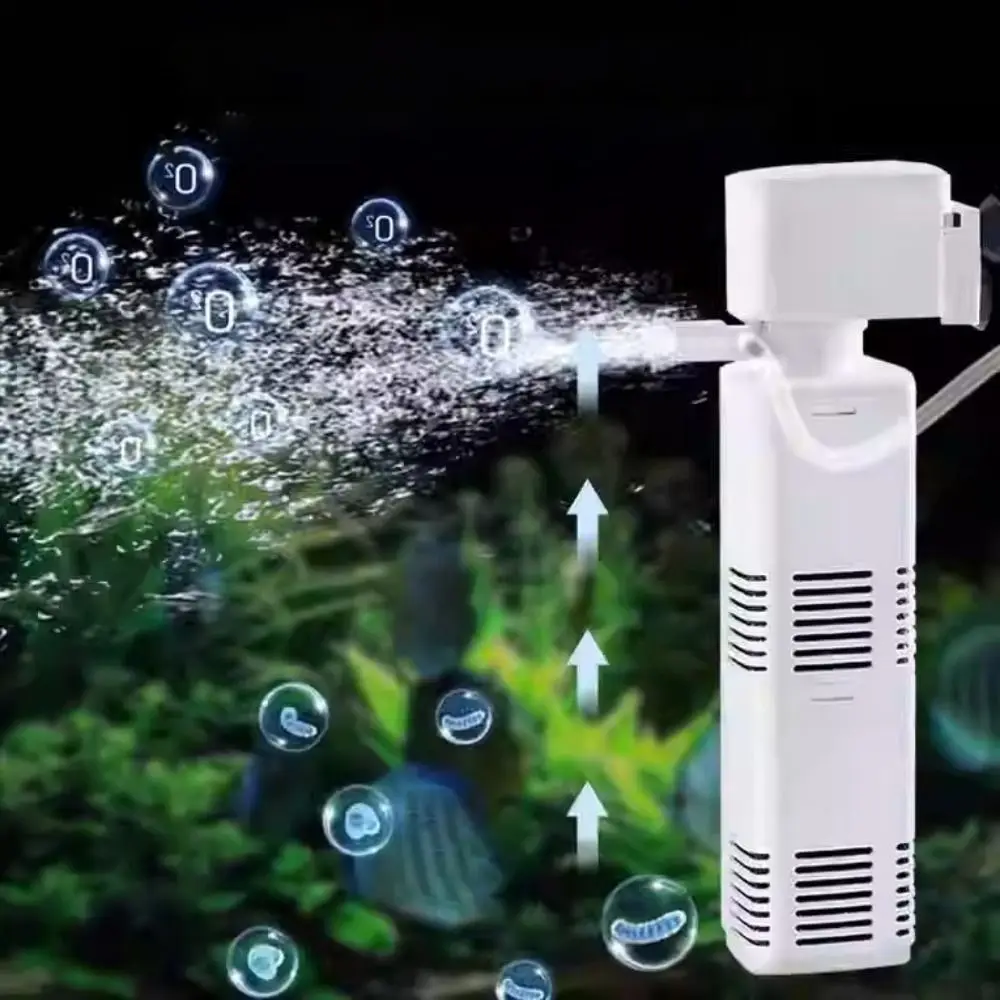 

Wall Mount Aquarium Internal Filter Suction Cup Silent Submersible Pump with Sponge and Air Tube Plastic Oxygen Air Pump