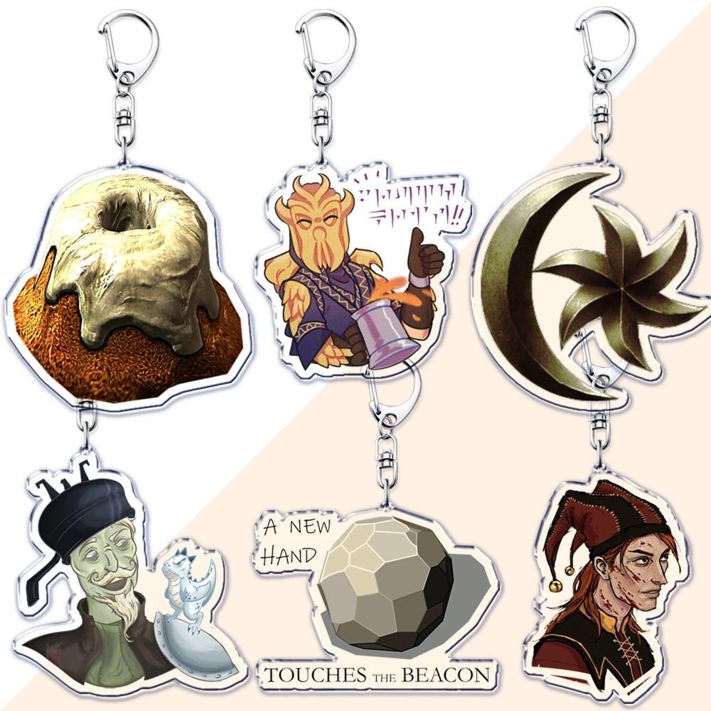 Popular Game Keychains for Accessories Women Bag Sweet Roll This Morrowind Logo Keyrings Jewelry Fans Friends Gamer Gaming Gifts