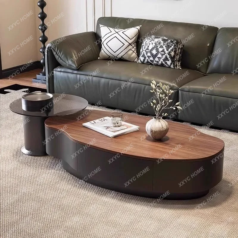 New medieval style coffee table combination  small apartment solid wood tea table living room home advanced sense