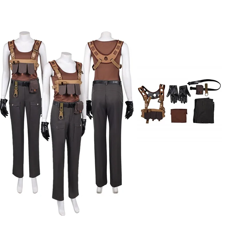 

Zora Bennett Cosplay Costume Rebirth 2025 Fantasia Adult Women Vest Pants Belt Gloves Outfits Halloween Carnival Party Suit