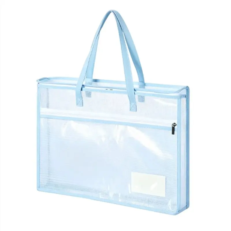 

AT82-A3 Project Bags Large File Bag For Quilting Craft Storage Bag Transparent Grid Mesh Zipper Drawing Sketch Storage Bags