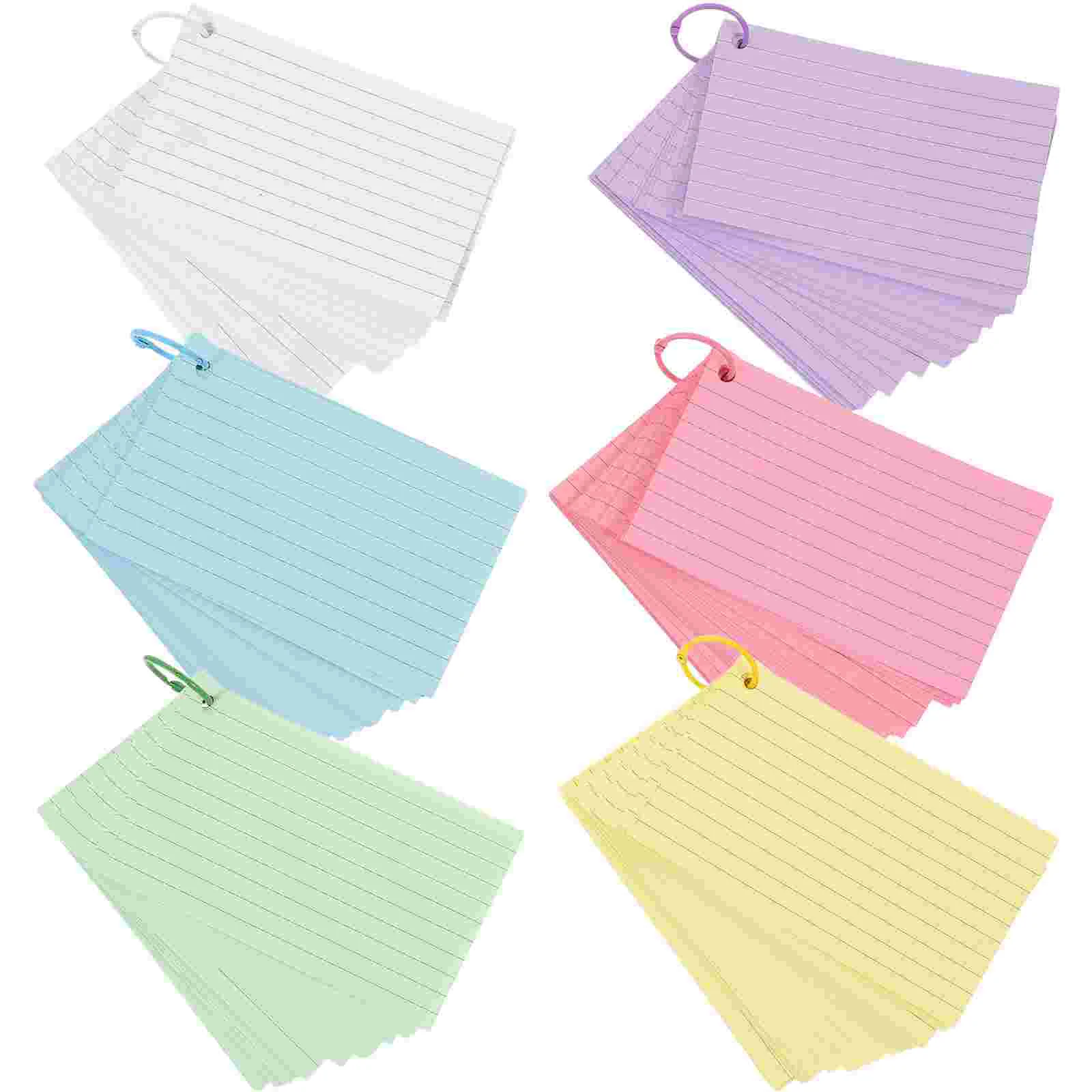 Punched Flash Cards Loose-leaf Book Colorful Sticky Notes Index Pocket Blank Notepads Metal Ring Office