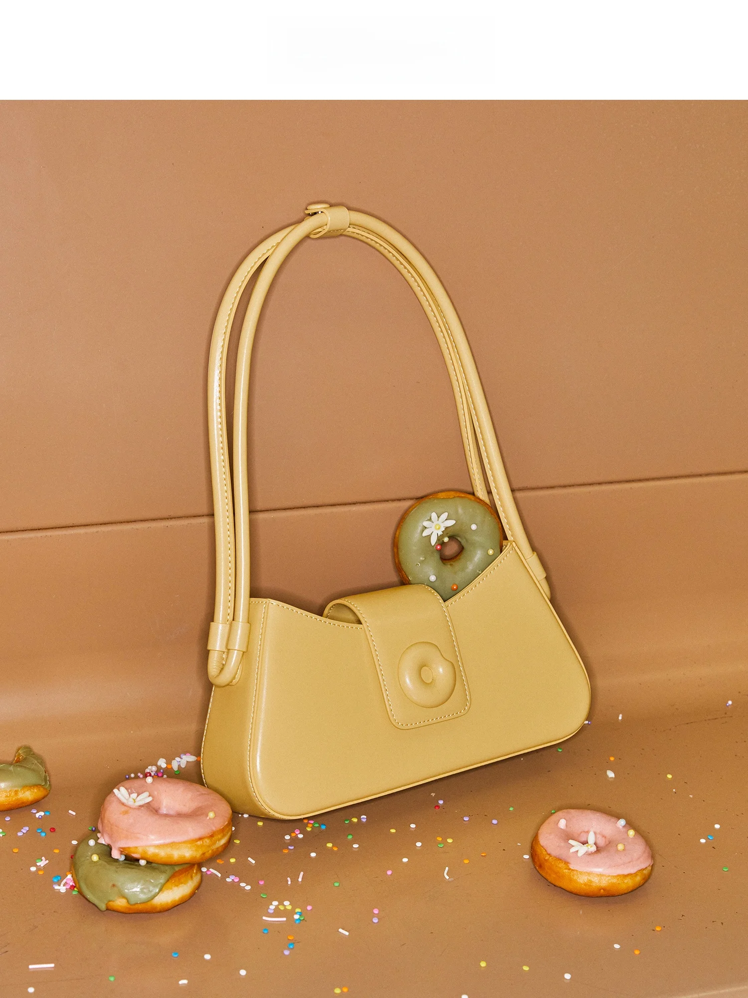 Muva Luxury Leather French Bread Bag Women's Handbag Shoulder Bag 2023 New Small Design Fashionable Trendy Casual Style