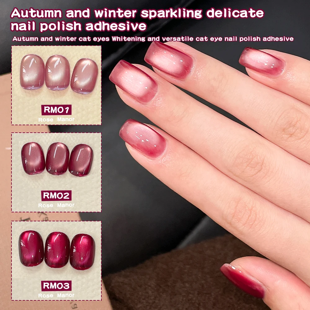 5 مللي الخريف والشتاء جديد روز الأحمر القط العين جيل للأظافر النفط روز مانور شعبية تبييض طويلة الأمد مسمار الفن العلاج بالضوء هلام #3