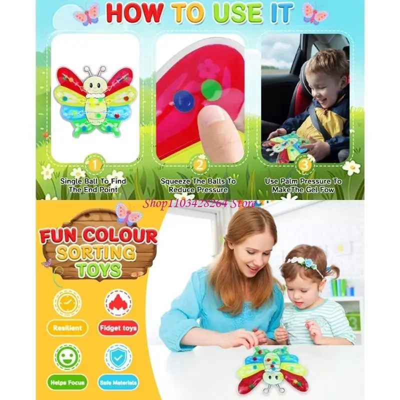 لعبة فرز لون الفراشة الملونة للعب الممتعة الحسية واللعب التعليمي تحسين المهارة الحركية