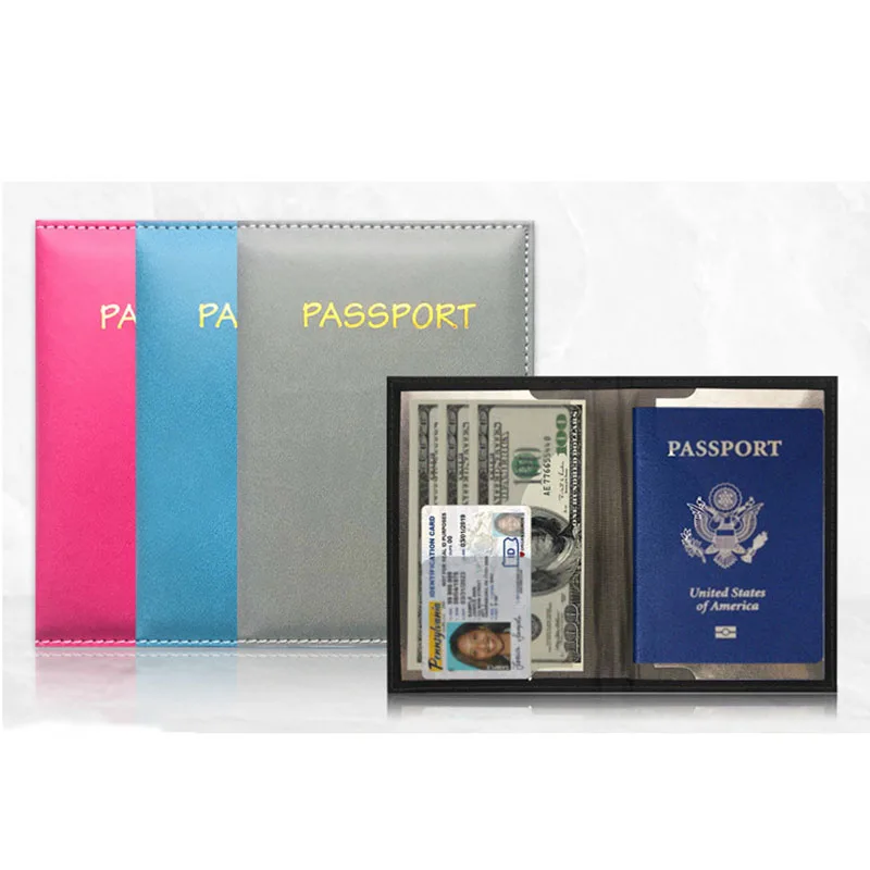Women Men Travel Document Passport Cover Case Credit Card Holder Cash Holder wallet