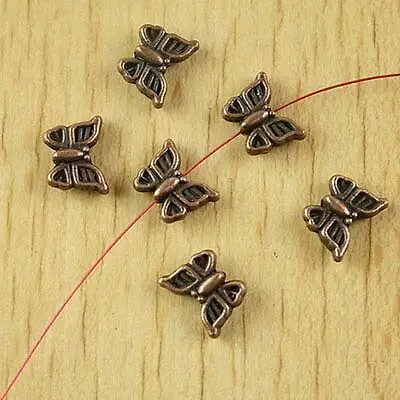 

30pcs 11x9mm antiqued copper tone 2sided butterfly spacer beads h2162