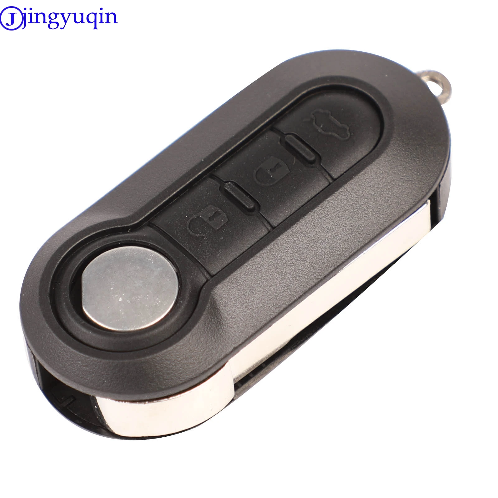 

jingyuqin 3 Button Flip Remote Key Case Shell Cover Housing For Fiat 500 Panda Punto Bravo Car Alarm Keyless Entry Fob