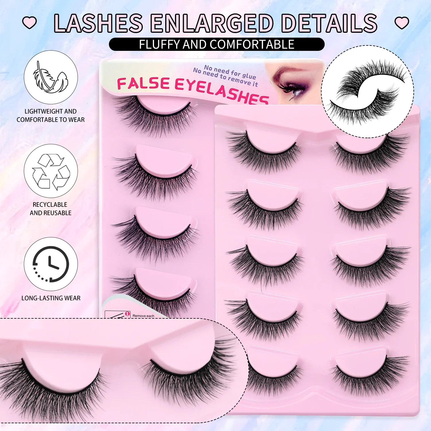 GROINNEYA つけまつげ キャットアイ ふわふわ フェイクミンクまつげ ウィスピーまつげ ナチュラルふわふわ 3Dミンクつけまつげ メイクアップ