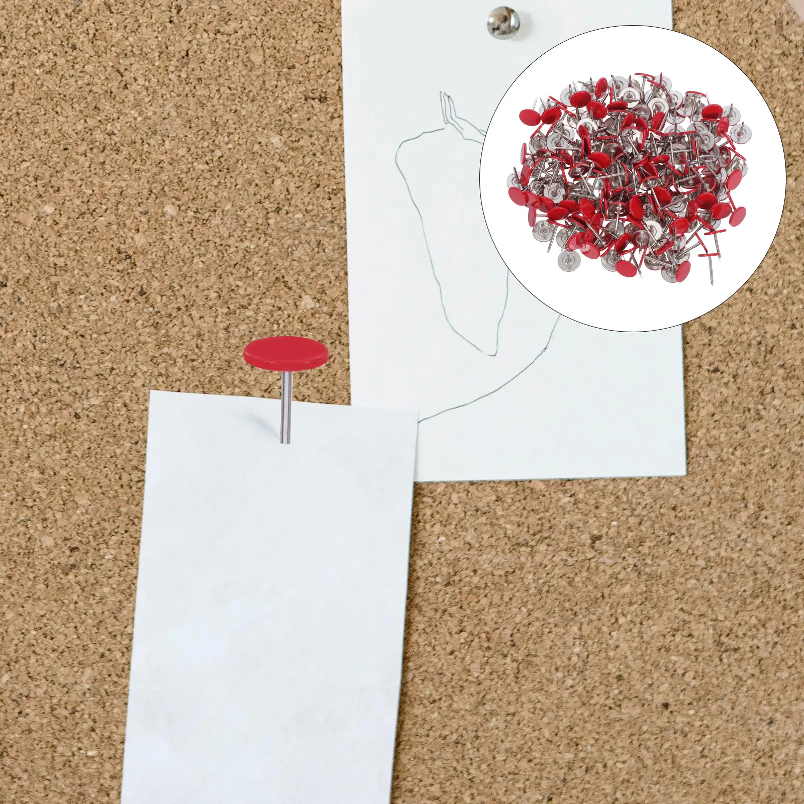 

200pcs Red Flat Thumbtacks 17X11Mm Decorative Pushpins Strong Hold Wall Tacks Upholstery Nails For Cork Board Map Picture
