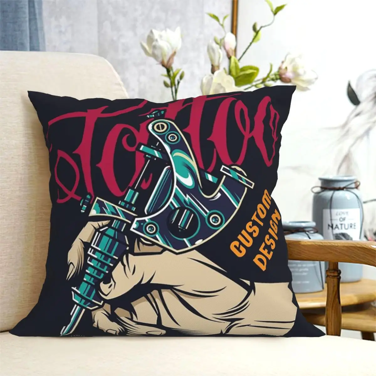 Tattoo Artist Tattooists Square Pillowcase Cushion Cover Pillow Case Throw Pillow Cover for Home Bedroom Car