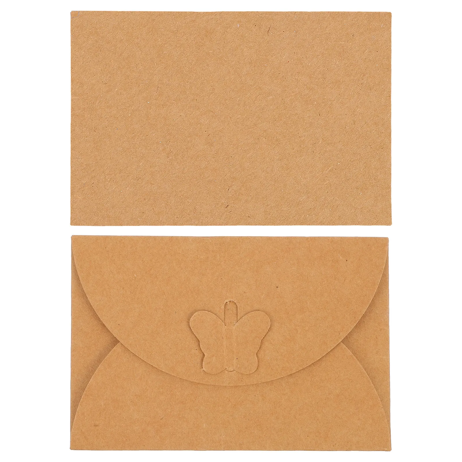 

50Pcs Classic Butterfly Flap Envelope Brown Kraft Paper Writing Stationery for Personal Letters Invitations Old-Fashioned Menu