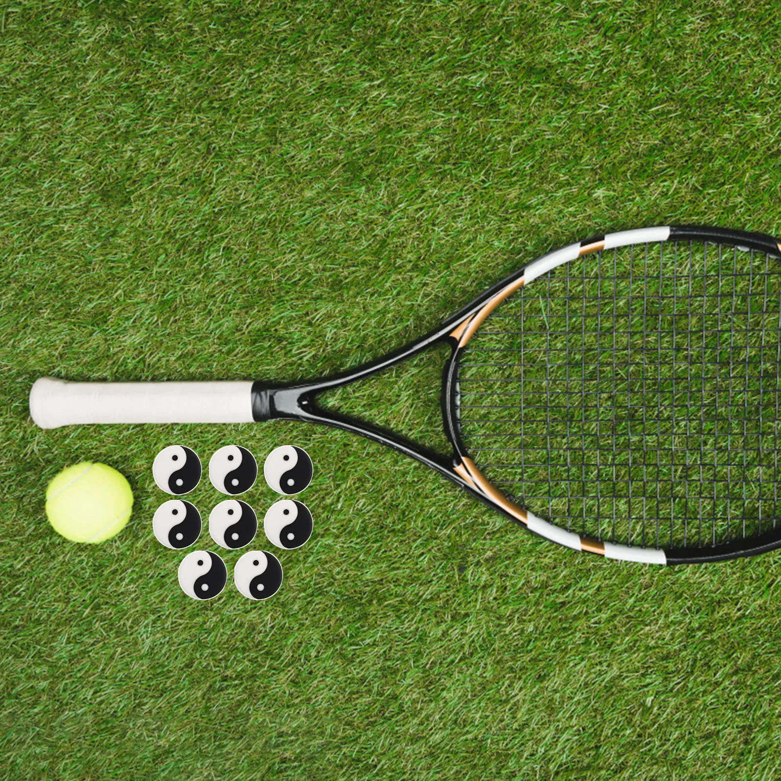 

8 Pcs Silicone Tennis Racket Dampeners Shock Absorber Reducer White for Racquet Accessories Easy Install No