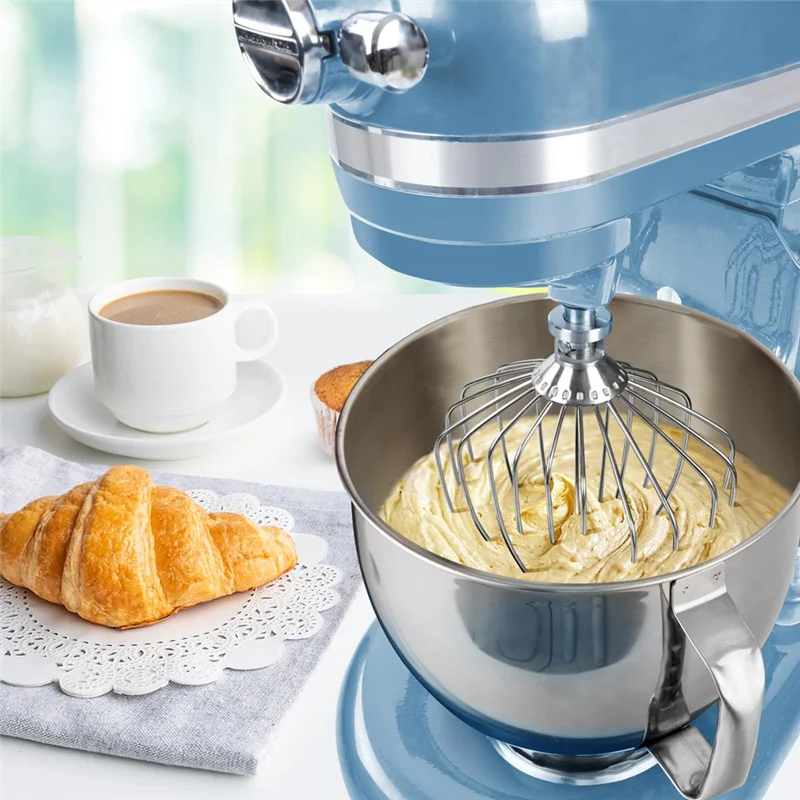ABVI-Stainless Steel Whisk Attachment For Kitchenaid Stand Mixer 7 Quart Bowl, Stainless Steel Whisk Replacement