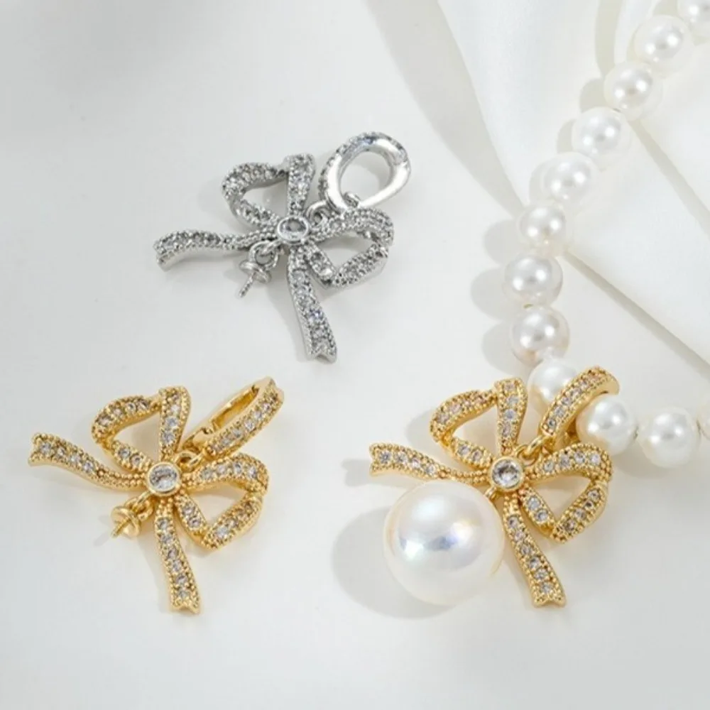 

1 шт., медные подвески, 14-каратное золото, пряжка, бант, держатель для овечьего глаза, кулон, ожерелье, пряжка, сделай сам, липкий жемчуг, аксессуары ручной работы