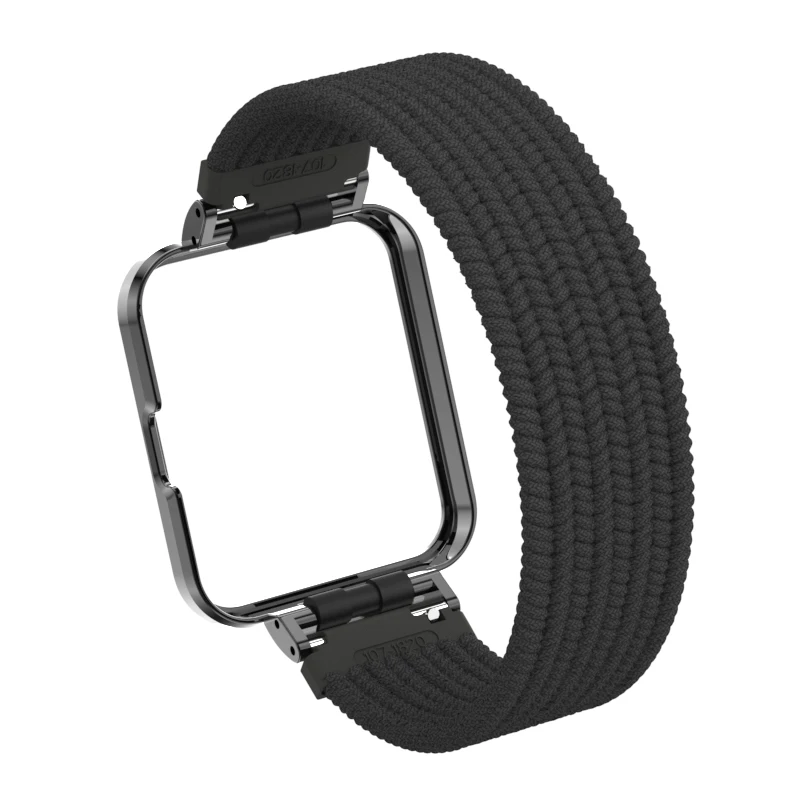 SinHGeY For Redmi Watch 2 Lite Strap Soft Nylon Strap Metal Case Elasticity Replacement Wristband