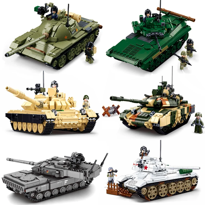 

2024 New Sluban T-54 Main Battle Tank Building Block Classic World War II Military Armored Vehicle Model Bricks Kid Toy Boy Gift