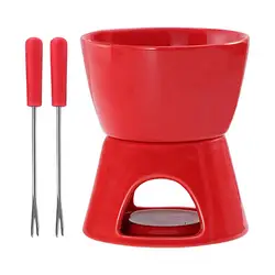 Ceramic Fondue Mugs Ceramic Chocolate Warmer Cup Kit Large Capacity Melt Hot Pot Cup For Picnics Parties Afternoon Teas Beaches